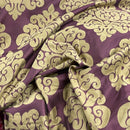 Beige Damask Upholstery Curtain Brocade Fabric, Purple