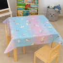 Unicorns & Rainbow PVC Plastic Oilcloth Tablecloth Fabric 54"