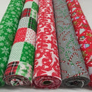 300m Xmas Polycotton Fabric Christmas 45" Wholesale Job Lot - Bull Ring Fabrics