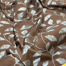 30m Duck Egg Floral Curtain Fabric Leaves Upholstery 54" Brown - Bull Ring Fabrics