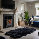 Naturally Sheepskins Long Wool Quad Rug in 4 Colours, 180 x 110 cm - Black