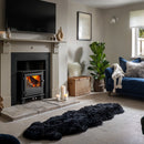 Naturally Sheepskins Long Wool Double Rug in 6 Colours, 180 x 55 cm - Black