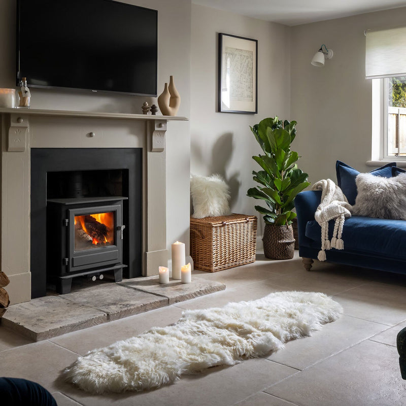 Naturally Sheepskins Long Wool Double Rug in 6 Colours, 180 x 55 cm - Ivory
