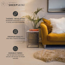 Naturally Sheepskins Long Wool Quad Rug in 4 Colours, 180 x 110 cm