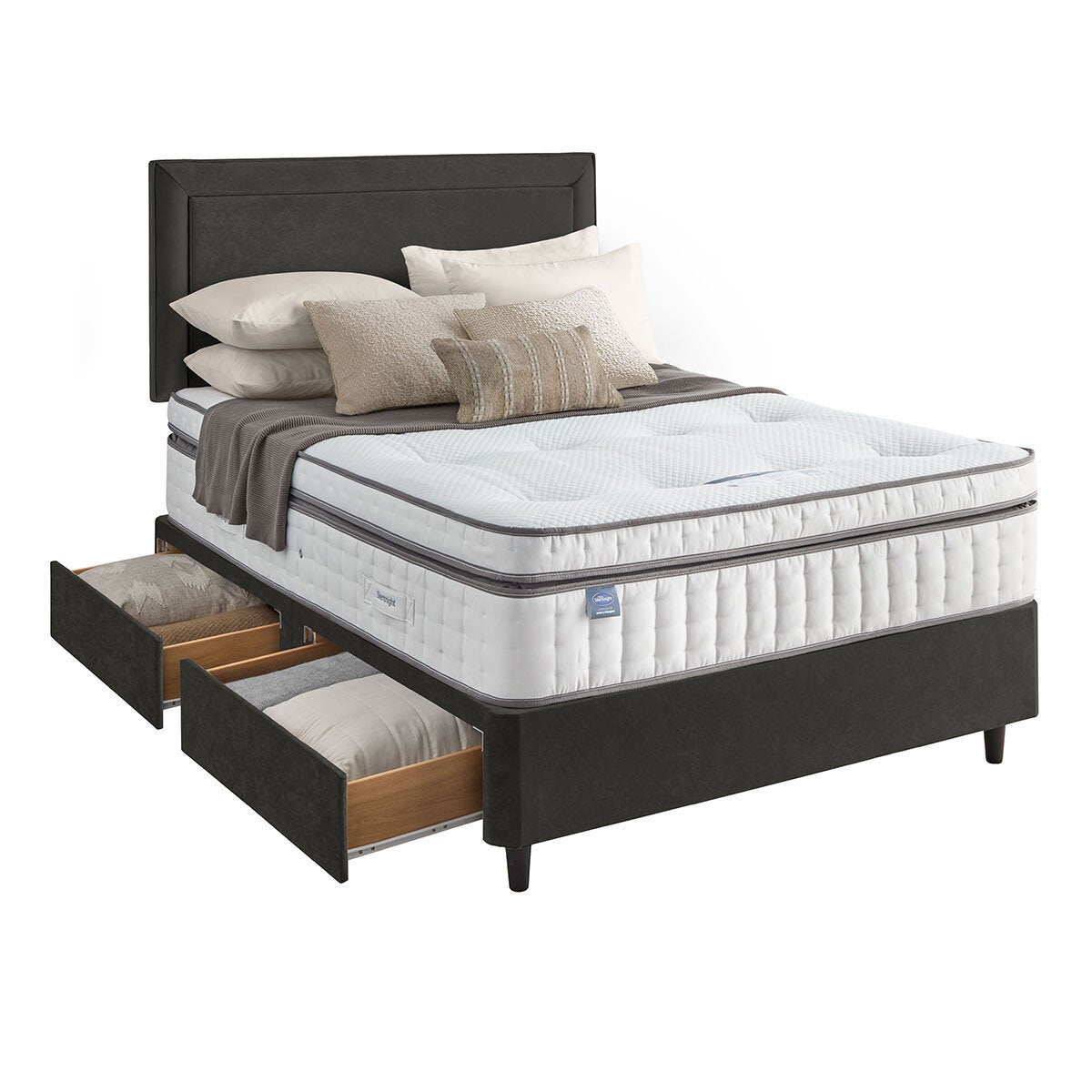 Silentnight Velvet Divan with Malvern Headboard