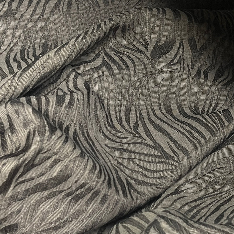 Safari Streak Upholstery Curtain Brocade Fabric 140cm, Brown