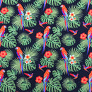 Rose & Hubble 100% Cotton Poplin Fabric – Tropical Parrot & Palm Leaf Print – Jungle Floral Dressmaking Fabric