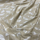 Cream Felix Leaves Floral Curtain Brocade Fabric 140cm, Cream