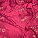 Red Taffeta Fabric Floral Embroidered Sequin Dress Craft Material 60"