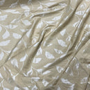 Cream Felix Leaves Floral Curtain Brocade Fabric 140cm, Cream