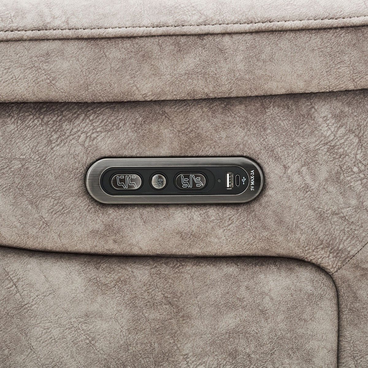 Oscar Grey Fabric Power Reclining Large 2 Seater Sofa with Power Headrest