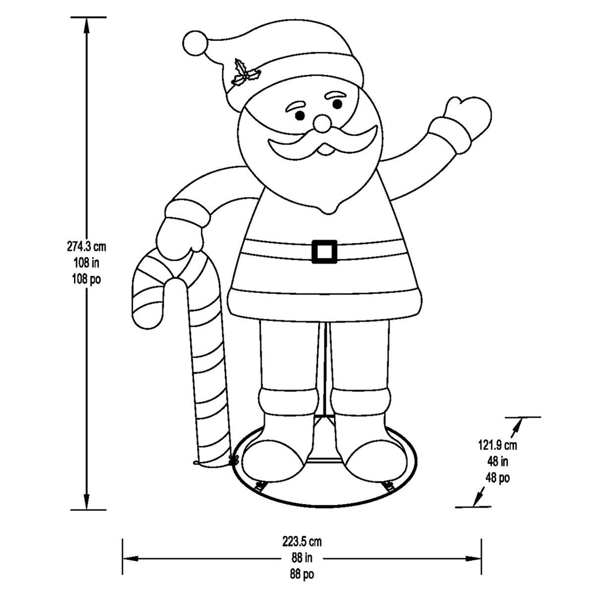 9ft Pop Up Santa With LED Lights