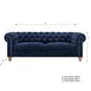 Allington 3 Seater Navy Fabric Chesterfield Sofa