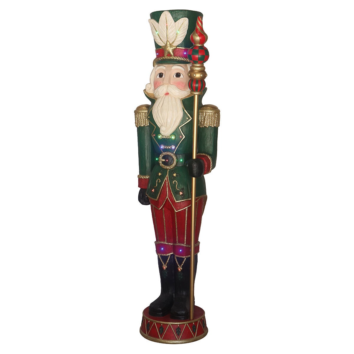 6ft (1.8m) Pre-lit Grand Nutcracker with 25 Colour LED and Music