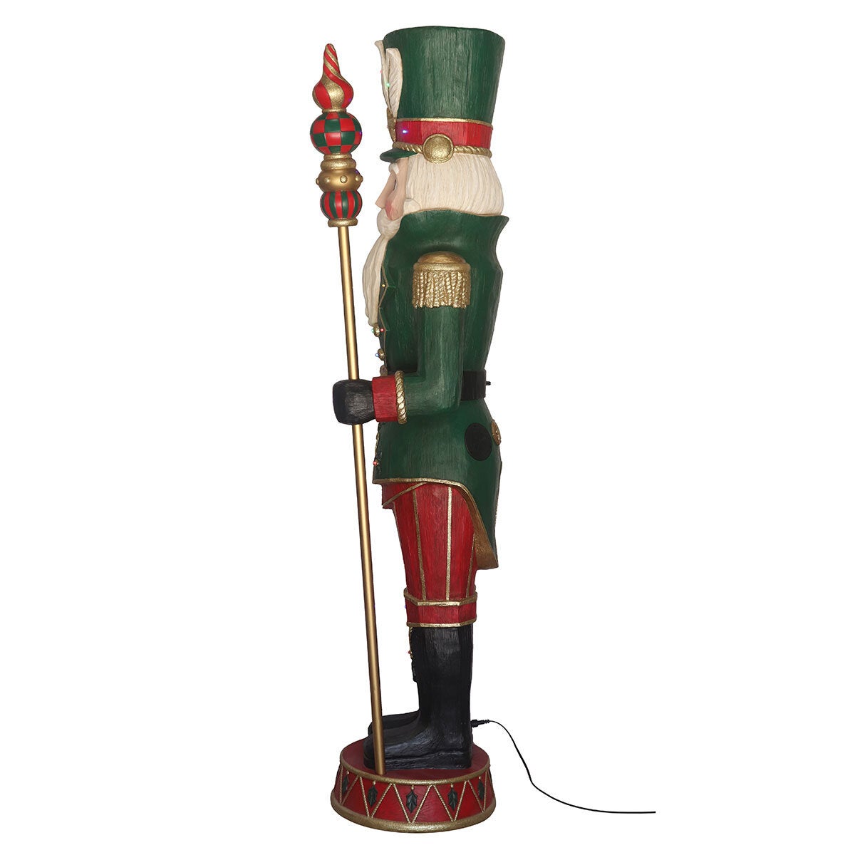 6ft (1.8m) Pre-lit Grand Nutcracker with 25 Colour LED and Music