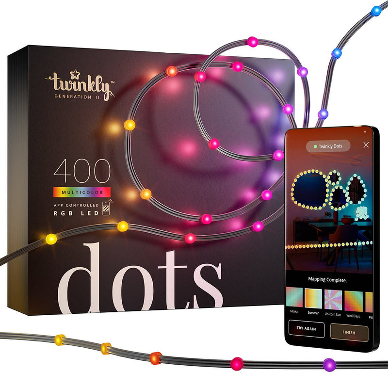 66 ft (20m) Twinkly Generation II 400 App Controlled Multicolour Dots RGB LED Li