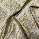 Trompe Damask Curtain Brocade Upholstery Fabric 140cm, Lime Green