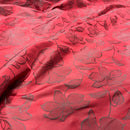 Grey Floral Upholstery Curtain Brocade Fabric 140cm, Red