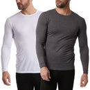 32 Degrees Men's Long Sleeve Heat T-Shirt, 2 Pack - Grey / White