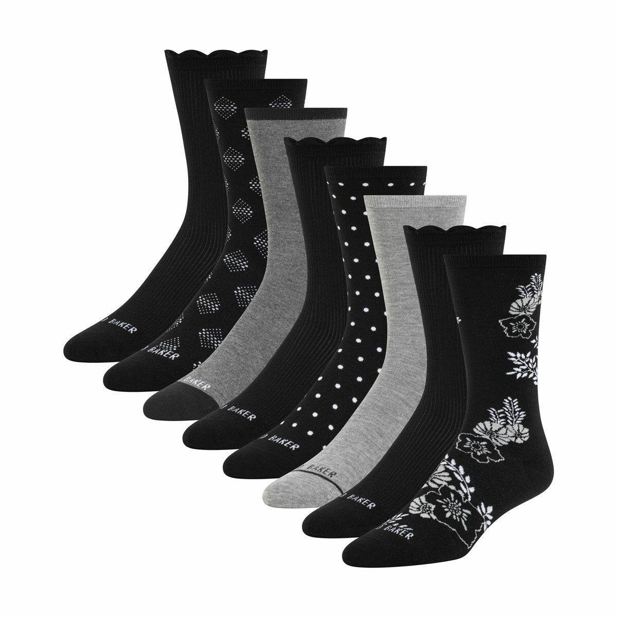 Ted Baker Women's Crew Sock, 8 Pack