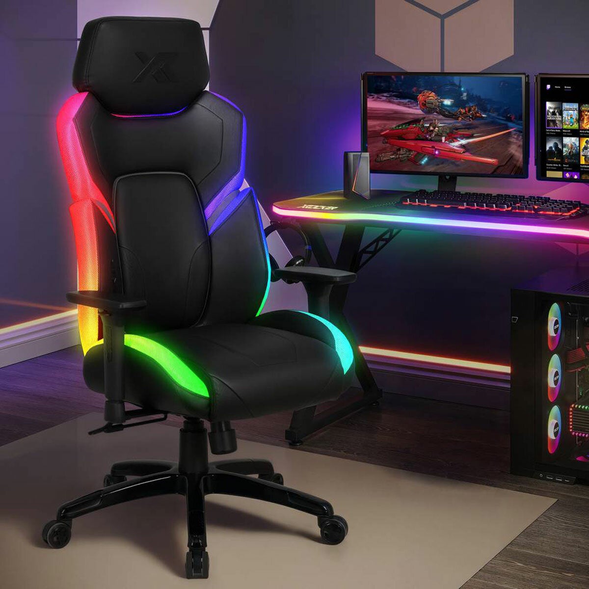 X Rocker Kunai RGB Gaming Chair with LED Lights