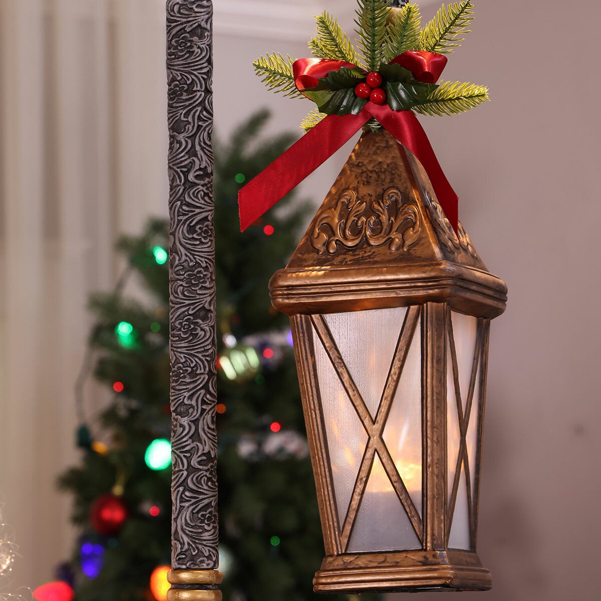6ft (183cm) Animated Santa with Motion Sensor, Singing & LED Lantern