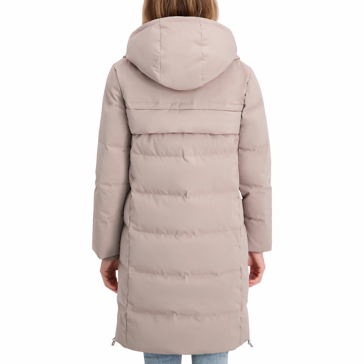 DKNY Ladies Long Down Coat with Hood