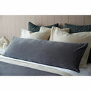 Belledorm Velvet Long Bolster Cushion in 4 Colours, 43 x 120 cm - Dark Grey