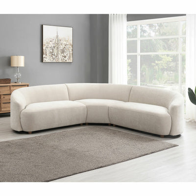 Dolen Beige Fabric 3 Piece Corner Sofa