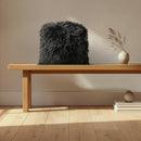 Bowron Double Sided Sheepskin Cushion, 35 x 35cm in 6 Colours - Black