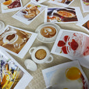 Oilcloth PVC Breakfast Food Snapshots Tablecloth Fabric