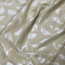 Cream Felix Leaves Floral Curtain Brocade Fabric 140cm, Cream