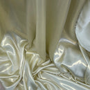 Shimmer Foil Satin Fabric Drape Flow Dress Decor Craft Material 60" Champagne Gold