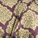 Beige Damask Upholstery Curtain Brocade Fabric, Purple