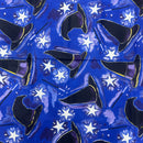 Heavy Halloween Cotton Fabric Wizards Hat & Wand 54", Blue