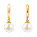8-8.5mm Cultured Freshwater White Pearl Earrings, 14ct Yellow Gold