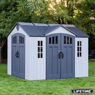 Lifetime 10ft x 8ft (3 x 2.4m) Dual Entry Outdoor Storage Shed (Model 60467)