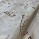 Cream Paisley Embroidered Taffeta Fabric Sequins Floral Bride Dress Material 60" - Bull Ring Fabrics