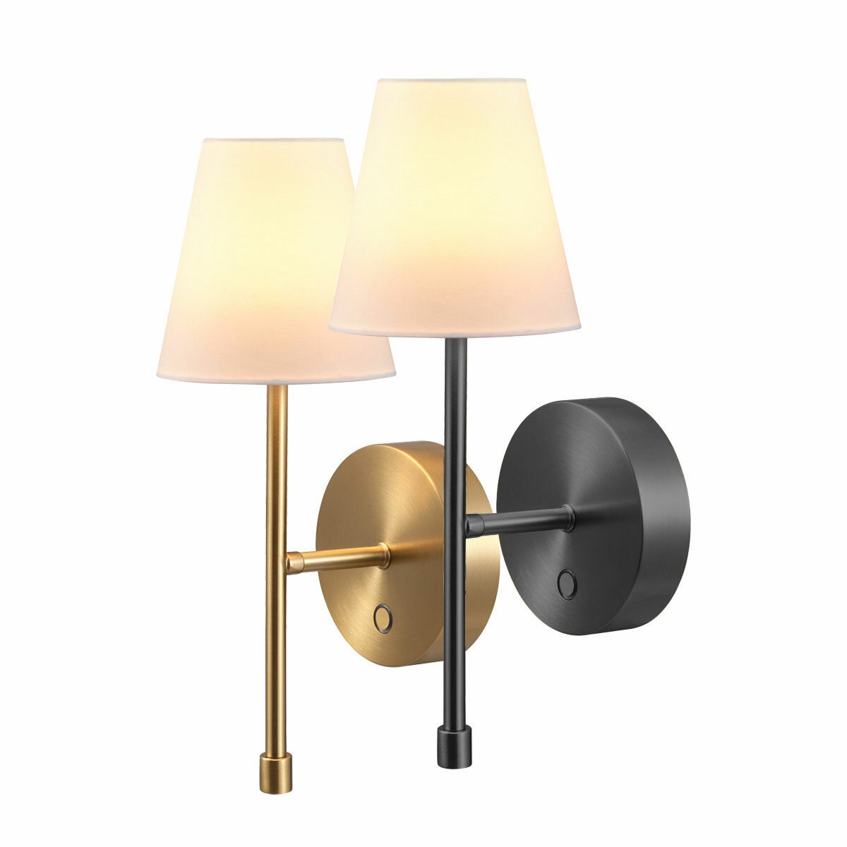 Globe Electric Wireless Rechargeable LED Integrated Wall Sconce, 2 Pack in 2 Col