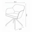 AKANTE Chicago Grey Swivel Dining Chair, 2 Pack