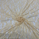 Stretch Spandex Lace Fabric Floral Flowers Dress Bridal 54" Beige