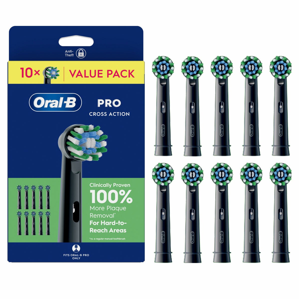 Oral-B CrossAction brush heads in Black