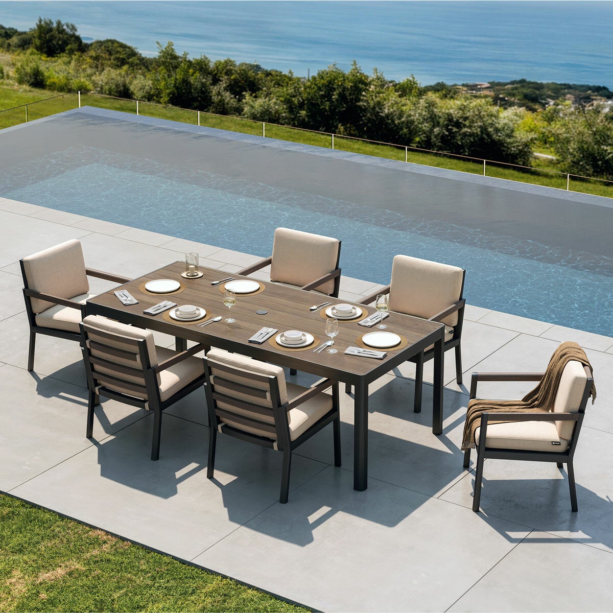 Mirador Prado 7 Piece Deep Seating Dining Set + Cover