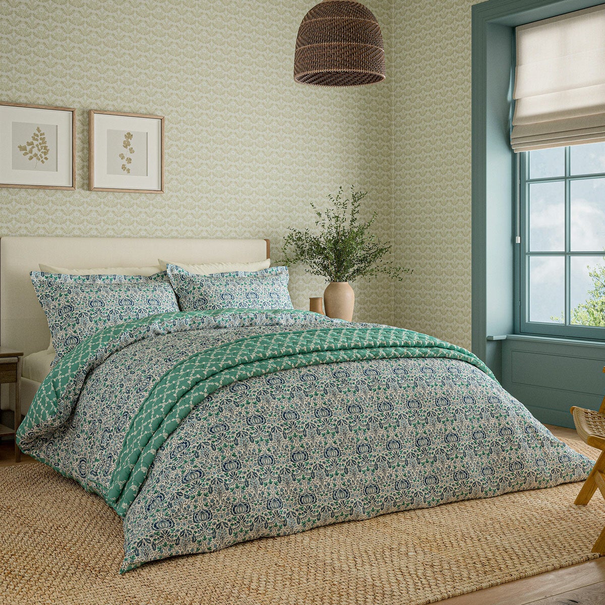 Morris & Co. Little Chintz Blue Duvet Cover Set, in 2 Sizes