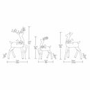 6ft (1.8m) Deer family Set of 3 with LED Lights