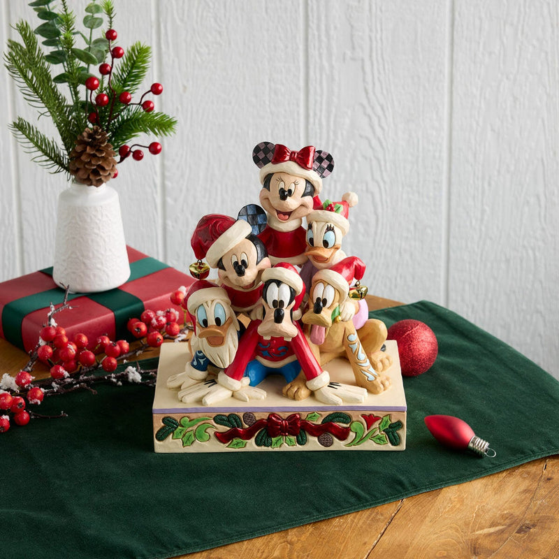 11.5 Inch Jim Shore Disney Traditions Stacked Mickey and Friends Musical Figurin