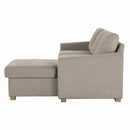 Coddle Cameron Fabric Sofa Bed with Reversible Chaise, Taupe