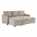 Coddle Cameron Fabric Sofa Bed with Reversible Chaise, Taupe