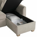Coddle Cameron Fabric Sofa Bed with Reversible Chaise, Taupe