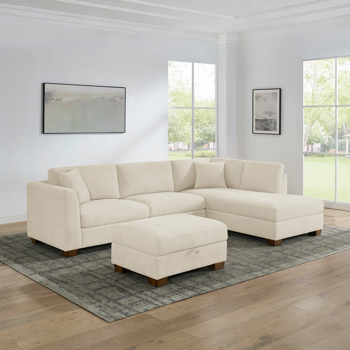 Thomasville Walsen Cream Corner Sofa - Left Hand Facing